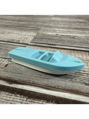Tootsietoy Chris Craft Capri Boat Plastic Toy Vehicle Vintage LightBlue & White